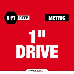 Milwaukee 49-66-6627, SHOCKWAVE Impact Duty™ 1" Drive 33mm Deep 6 Point Socket - Image 7