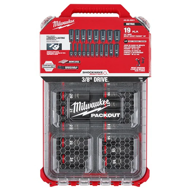 Milwaukee 49-66-6801, SHOCKWAVE Impact Duty™ Socket 3/8” Dr 19PC MM PACKOUT Set - Image 3