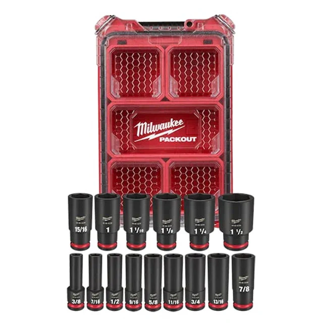 Milwaukee 49-66-6802, SHOCKWAVE Impact Duty™ Socket 1/2” Dr 15PC SAE PACKOUT Set - Image 2