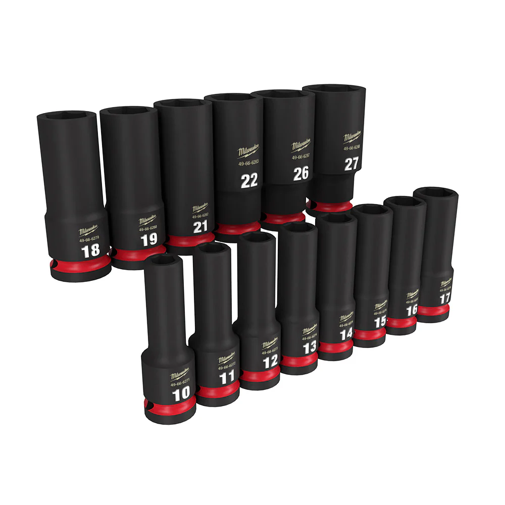 Milwaukee 49-66-7014, 1/2" Drive SHOCKWAVE Impact Duty Metric Deep 6 Point Socket Set - 14 Piece - Image 2