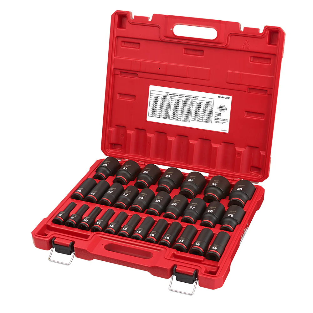 Milwaukee 49-66-7015, 1/2" Drive SHOCKWAVE Impact Duty Metric Deep 6 Point Socket Set - 29 Piece - Image 4