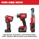Milwaukee 49-66-7024, 3/8" Drive SHOCKWAVE Impact Duty SAE Deep 6 Point Socket Set - 8 Piece - Image 7