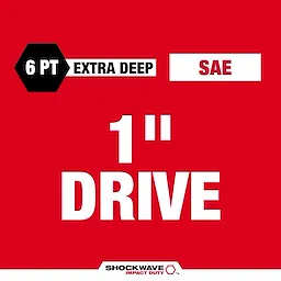 Milwaukee 49-66-7844, SHOCKWAVE Impact Duty™ 1" Drive 1-1/4" Thin Wall Extra Deep 6 Point Socket - Image 7