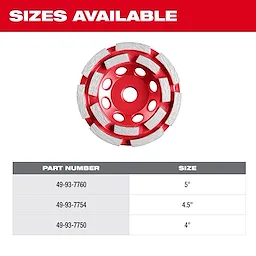 Milwaukee 49-93-7750, 4"DOUBLE ROW CUP WHEEL,5/8-11 - Image 9