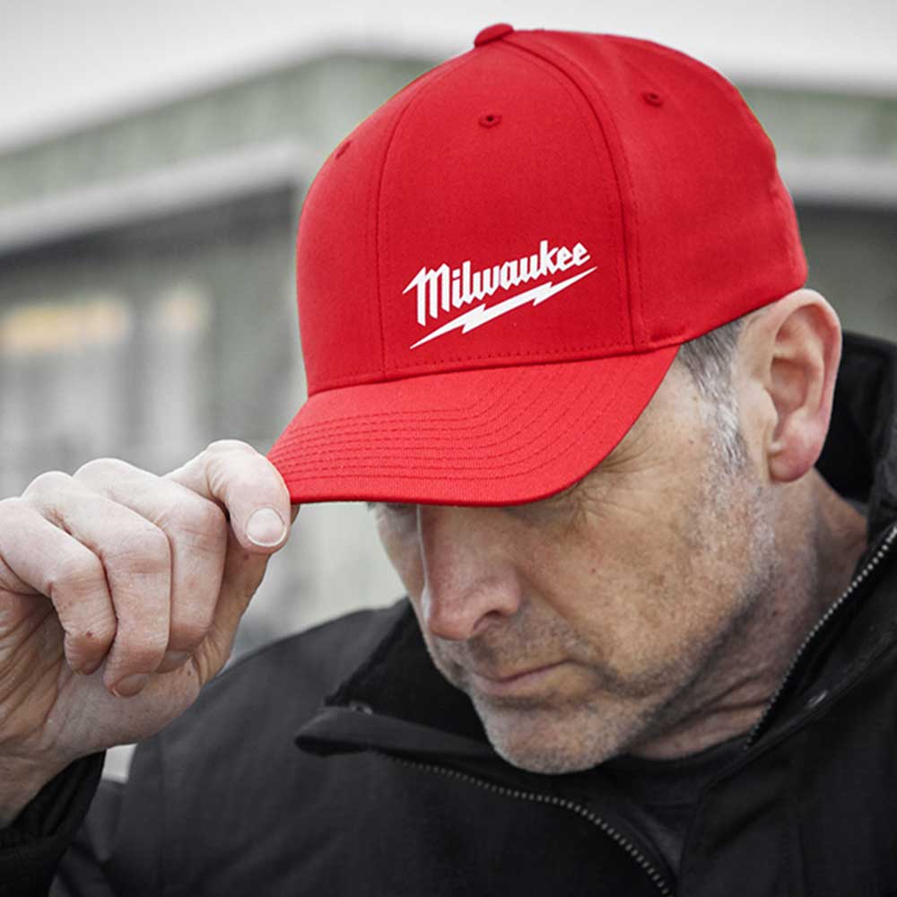 Milwaukee 504R, Flexfit Fitted Hat (Red) - Image 2
