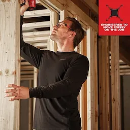Milwaukee 604B-2X, HYBRID WORK TEE - LONG SLEEVE BLACK 2X - Image 7