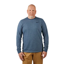 Milwaukee 604BL-S, HYBRID WORK TEE - LS BLUE  S - Image 4