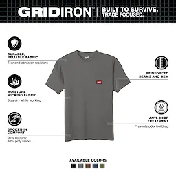 Milwaukee 605G-XL, HEAVY DUTY POCKET T - SS GRAY XL - Image 4