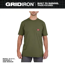 Milwaukee 605GN-XL, HEAVY DUTY POCKET T - SS GREEN XL