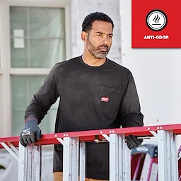 Milwaukee 606B-XL, GRIDIRON™ Pocket T-Shirt - Long Sleeve Black XL - Image 8