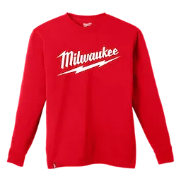 Milwaukee 608R-XL, BIG LOGO WORK TEE LS - RED XL - Image 4