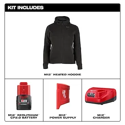 Milwaukee F200B-21, M12 BLACK HEAT WOMENS HOODIE KIT - Image 7