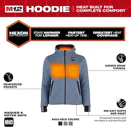 Milwaukee F200U-21, M12 BLUE HEAT WOMENS HOODIE KIT - Image 2
