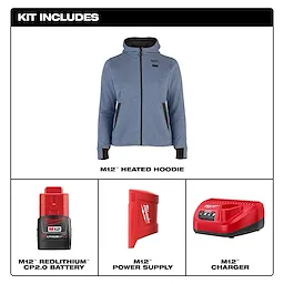 Milwaukee F200U-21, M12 BLUE HEAT WOMENS HOODIE KIT - Image 4