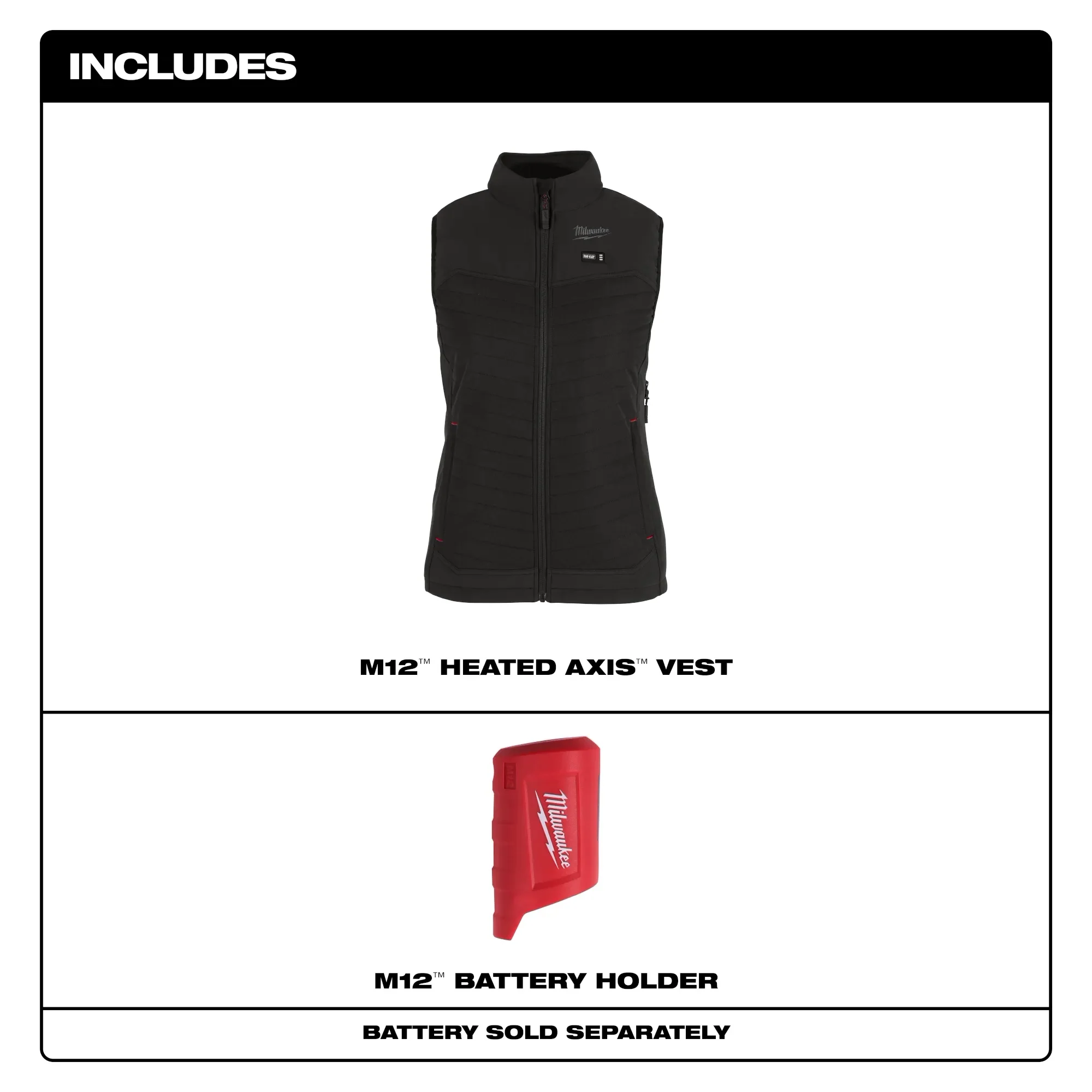 Milwaukee F300B-20 M12 WOMENS BLACK AXIS VEST ONLY - Image 4