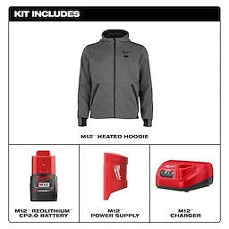 Milwaukee M200G-21, M12 GRAY HEATED HOODIE KIT - Image 5