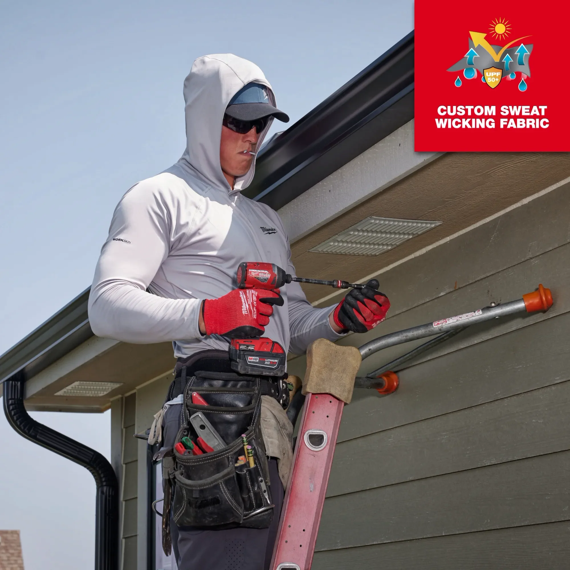 Milwaukee M550 WORKSKIN™ Hooded Sun Shirt - Image 10