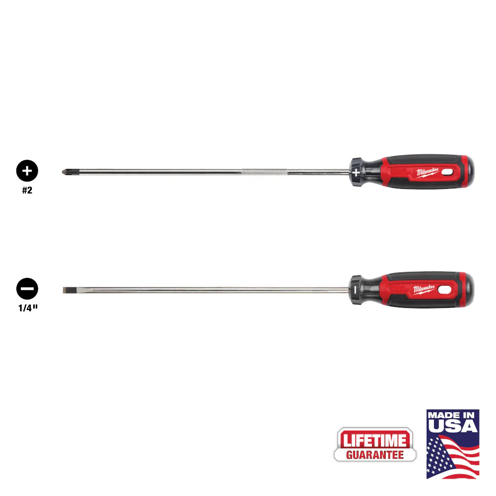 Milwaukee MT200-2L, 2 PC. 10" Cushion Grip Screwdriver Set (USA) - Image 2