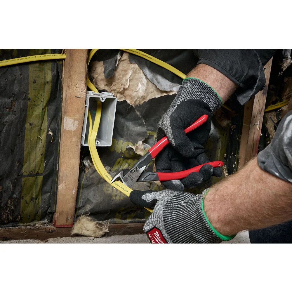 Milwaukee MT508A, 8" Angled Head Diagonal Dipped Grip Cutting Pliers (USA) - Image 8
