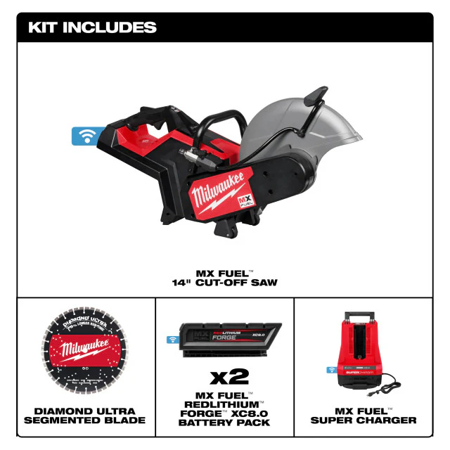 Milwaukee MXF315-2XC, MX FUEL 14" Cut-Off Saw w/ RAPIDSTOP Brake 2x 8.0Ah Kit - Image 4