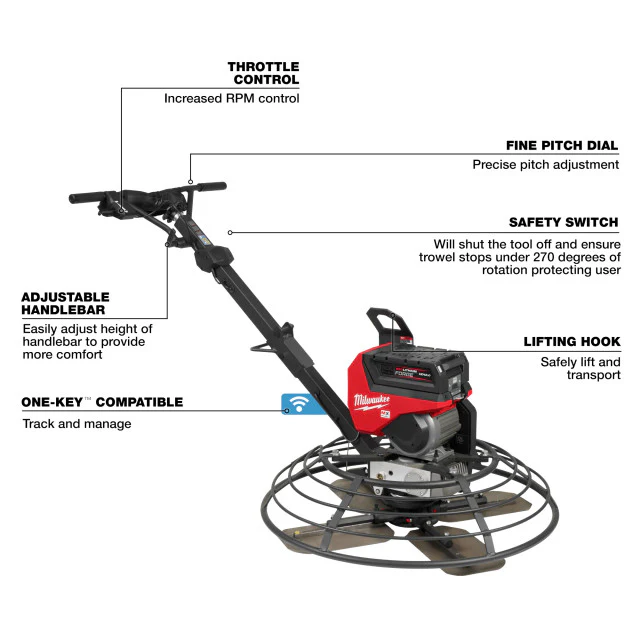 Milwaukee MXF336-3HD, MX FUEL 36in Walk-Behind Trowel Kit - Image 4