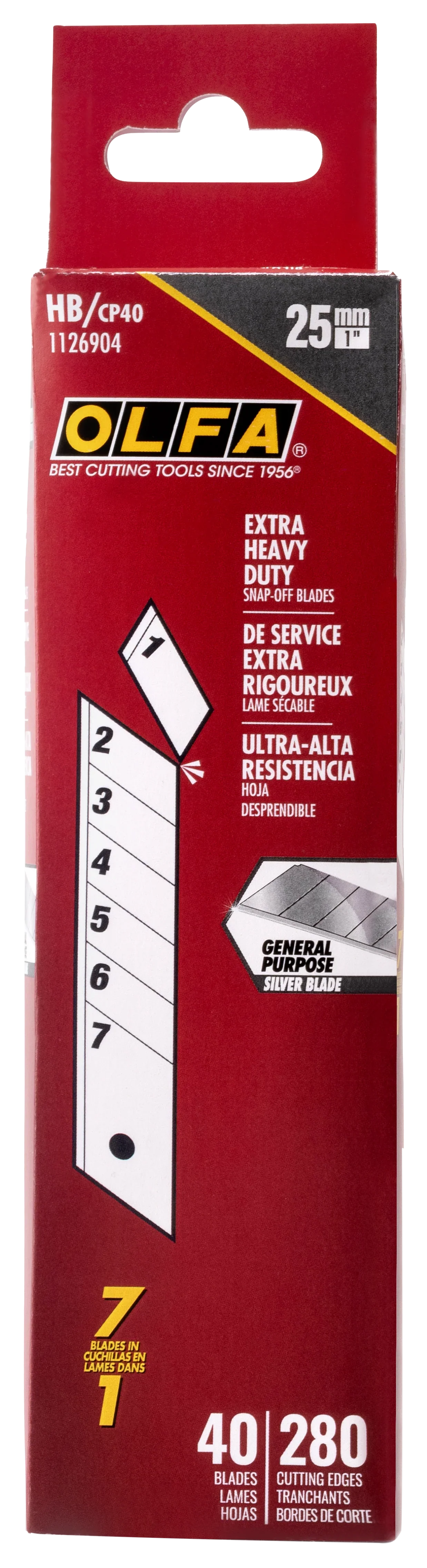 OLFA 1126904, 25mm Snap-Off Blades - 40/pk (HB/CP40) - Image 2