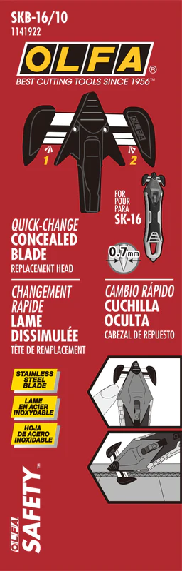 OLFA 1141922, Quick-Change Concealed Blade Replacement Head, Pack of 10 (SKB-16/10) - Image 2