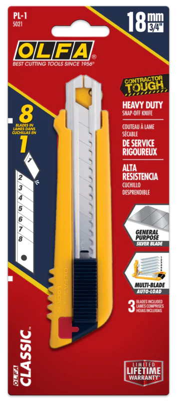 OLFA 5021, 18mm Multi-Blade Auto Load Utility Knife (PL-1) - Image 4