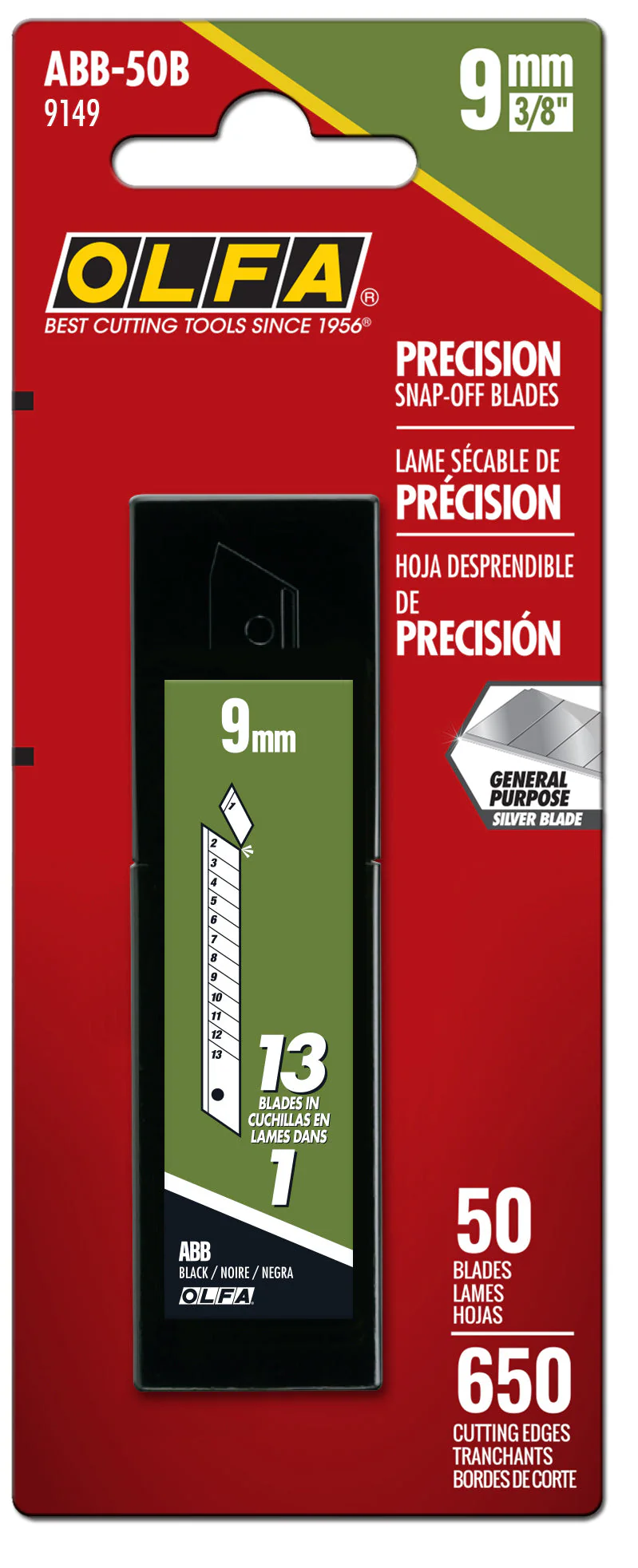 OLFA 9148, 9mm ABB Black Snap Blades - 10 Pack (ABB-10B) - Image 3