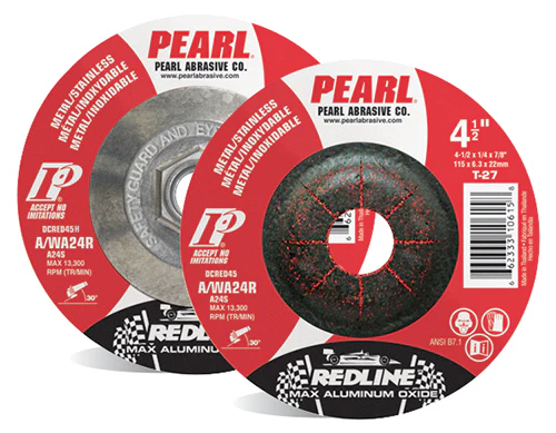 PEARL Abrasives DCRED45,  4-1/2X1/4X7/8 Redline™ Max-A.O.™ Depressed Center Wheels, A/WA24R