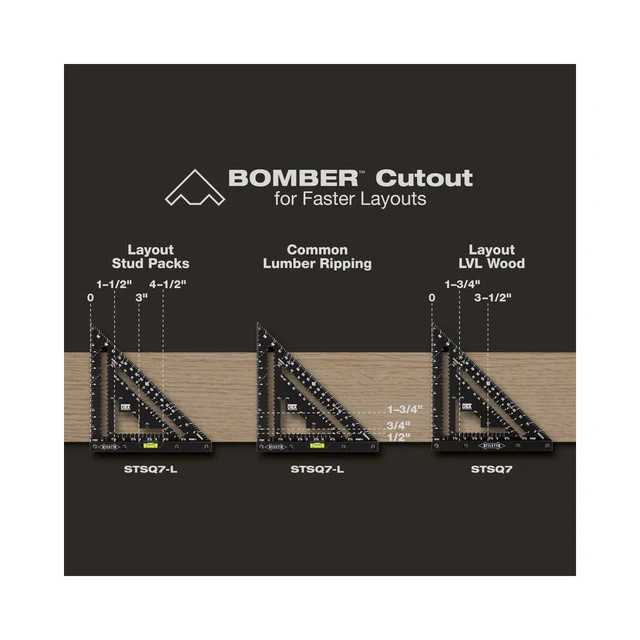 Stiletto STSQ7-L, 7" Carpenter Square with Level - Image 6