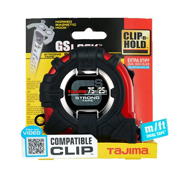 Tajima GS-MC25/7.5MBW, GS-LOCK, 25ft / 7.5m x 1 in strong tape & HORNED MAGNETIC HOOK, COMPATIBLE CLIP - Image 7