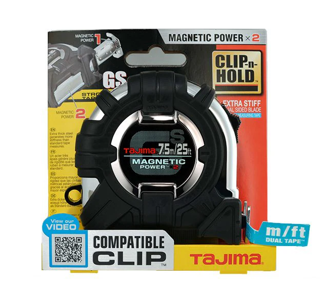 Tajima GS-SC25/7.5MBW, GS-LOCK, 25ft / 7.5m x 1 in strong tape & MAGNETIC POWER X 2, COMPATIBLE CLIP - Image 7