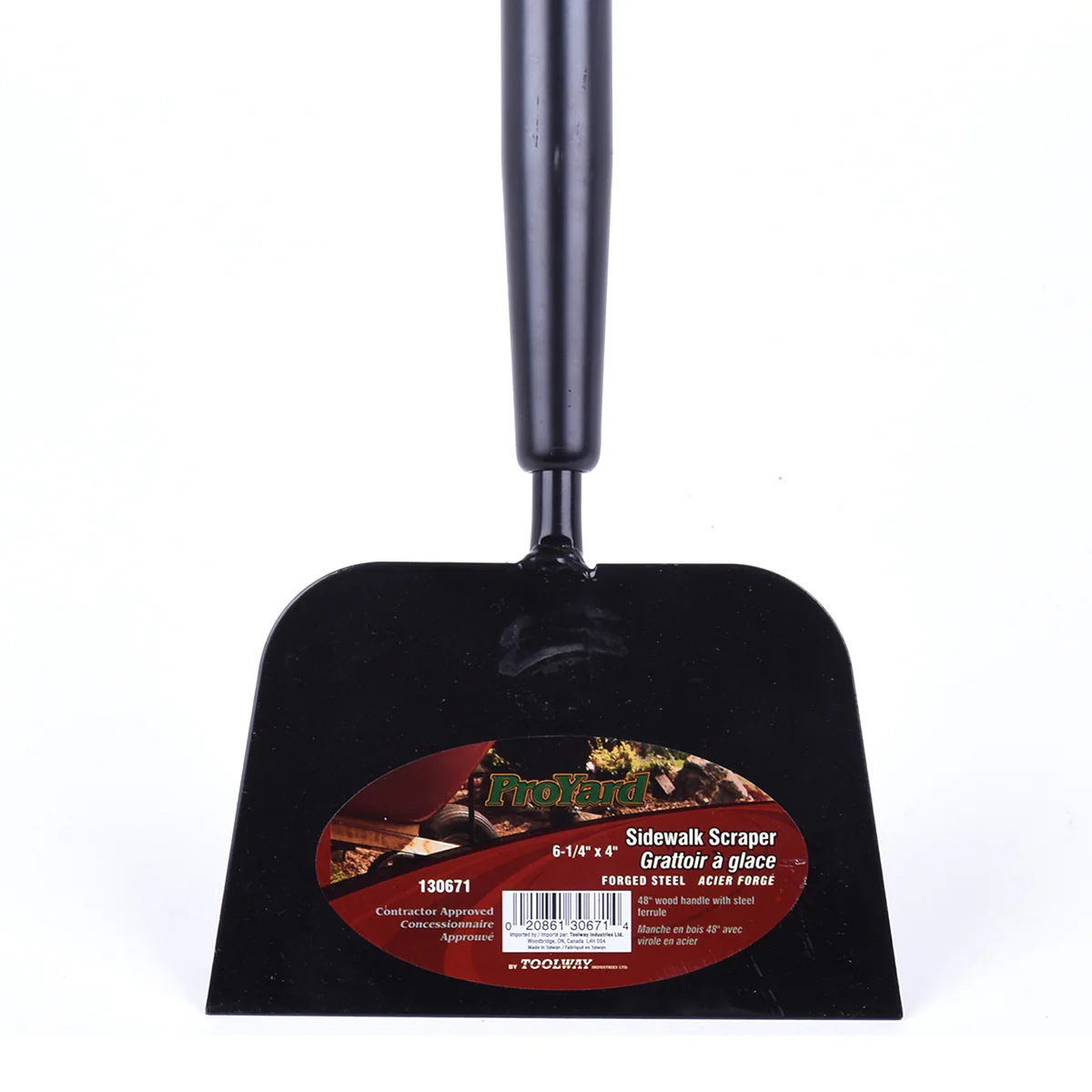 Toolway 130671, Sidewalk Scraper 6-1/4 x 4", Steel Ferrule w/48" Wood Handle - Image 2