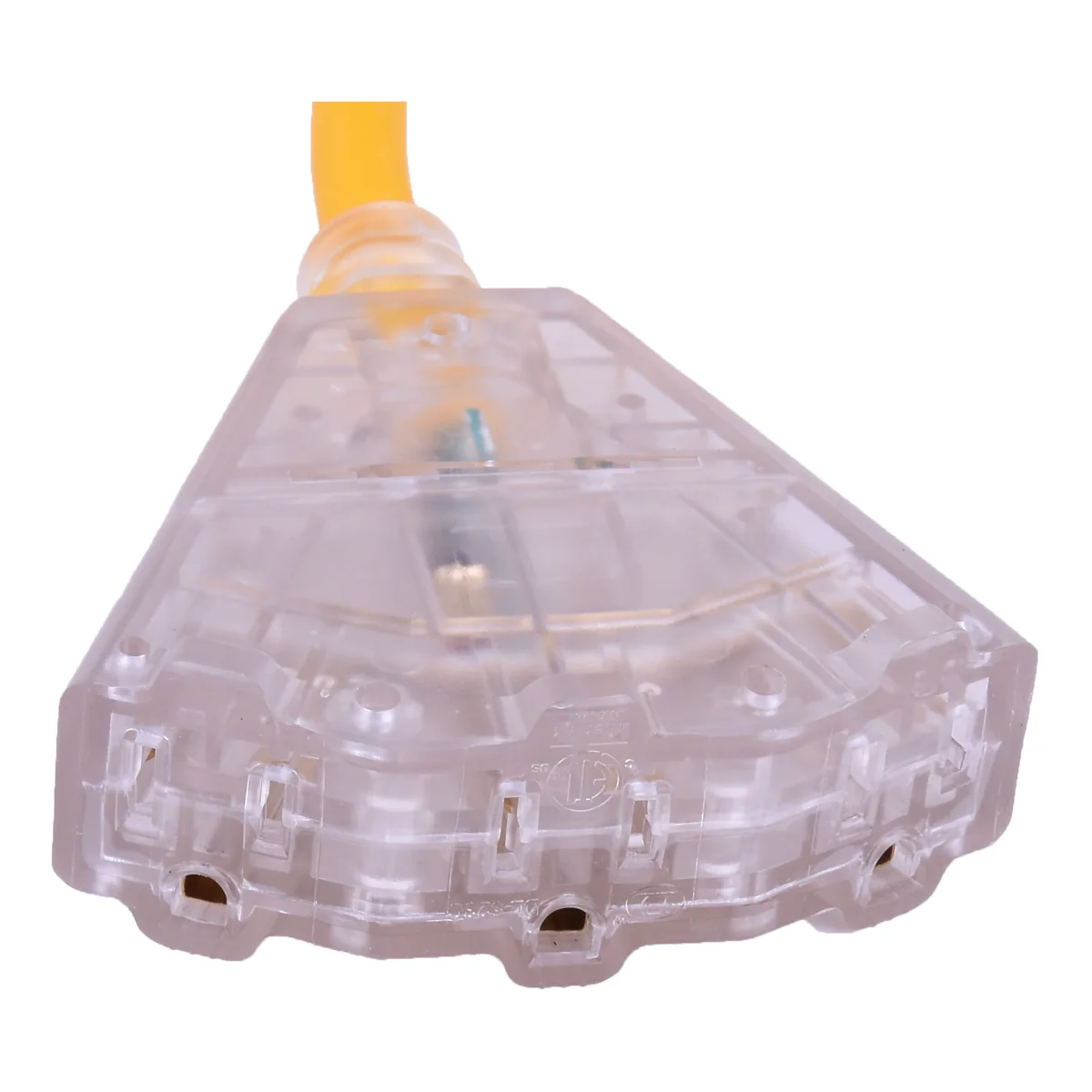Toolway 140051, Extension Cord Outdoor SJTW 12/3 Lighted 3-Tap Yellow 50ft - Image 3