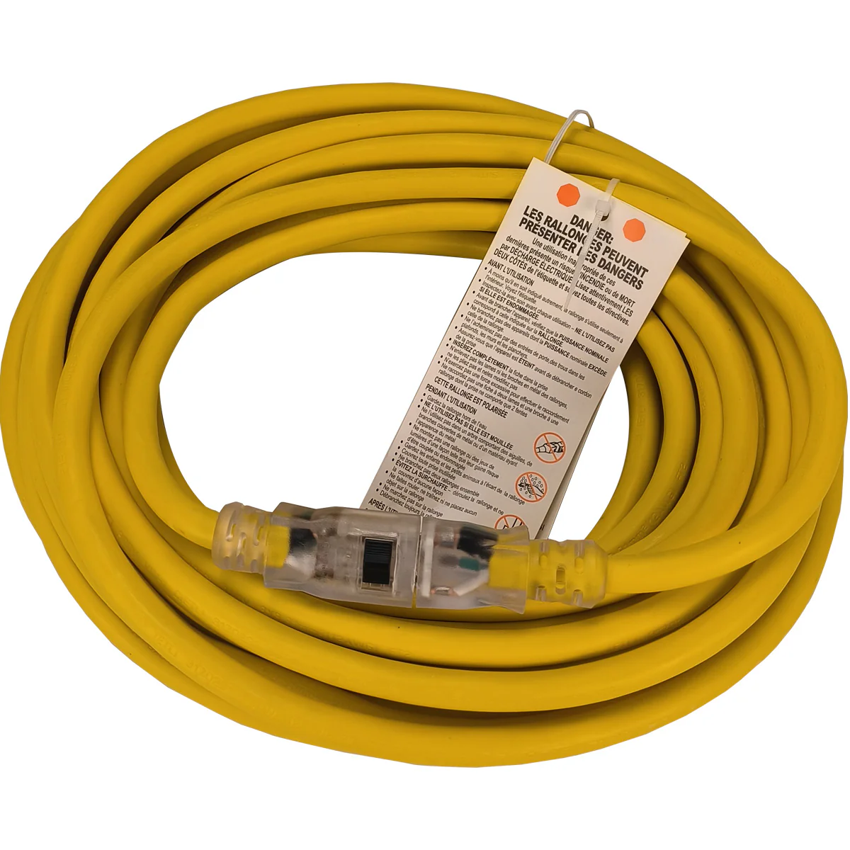 Toolway 140053, Extension Cord Outdoor SJTW 14/3 Single Tap Yellow 30ft - Image 2