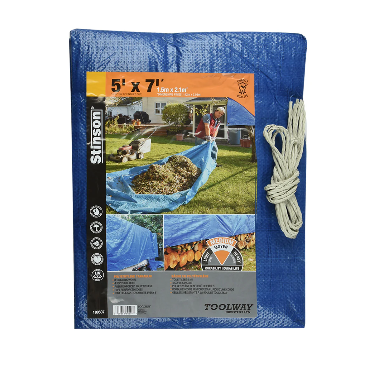 Toolway 180507, Blue Tarp 5' X 7'