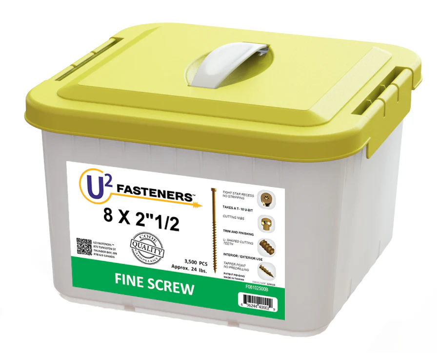 U2 Fasteners F08102500B, Fine Screw 8 X 2-1/2" (3500/pkg)
