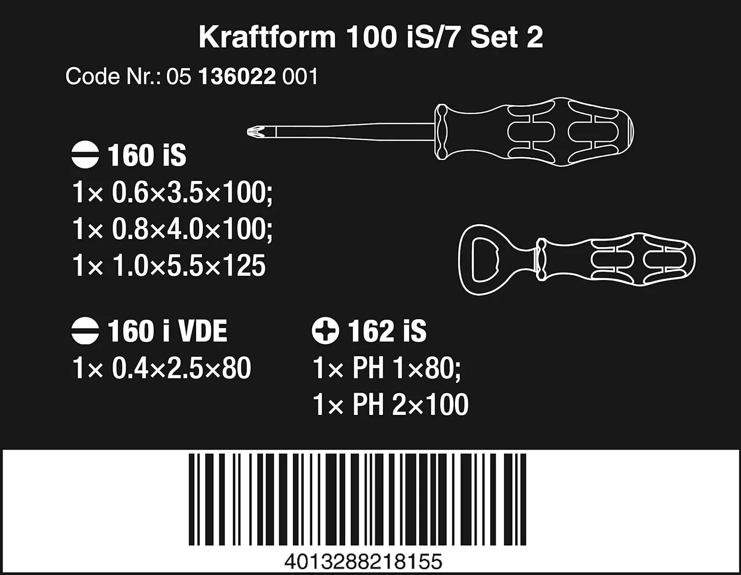 Wera 05136022001, Kraftform 100 is/7 Set 2 - Image 2